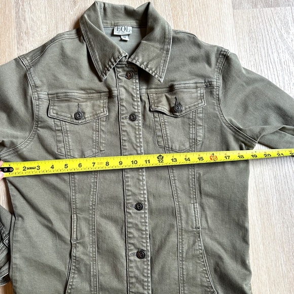EQL Jean Jacket in Moss Green Size Small - Picture 4 of 5